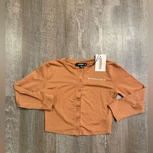 Missguided Tan Button-Up Shirt